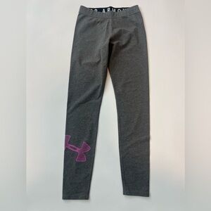🩵 Women’s Under Armour Tights Leggings Small Gray Purple